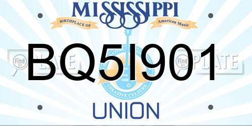 BQ5I901 Mississippi License Plate