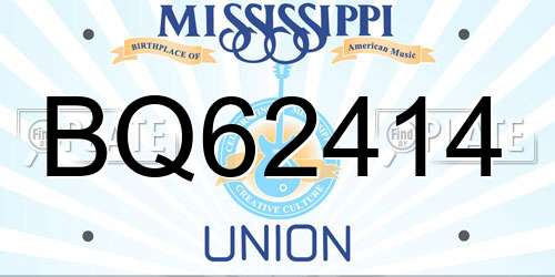 BQ62414 Mississippi License Plate