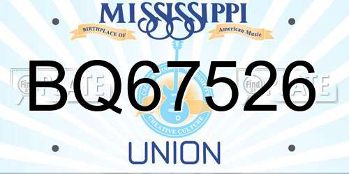 BQ67526 Mississippi License Plate