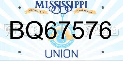 BQ67576 Mississippi License Plate