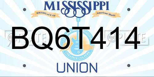 BQ6T414 Mississippi License Plate