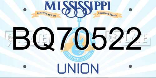 BQ70522 Mississippi License Plate