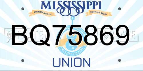 BQ75869 Mississippi License Plate