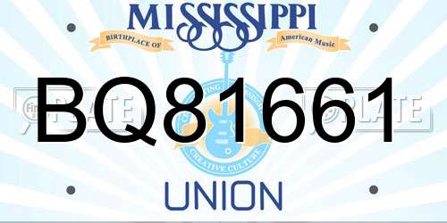 BQ81661 Mississippi License Plate