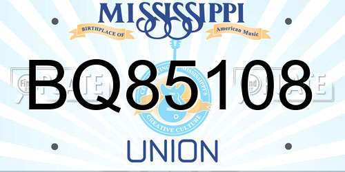 BQ85108 Mississippi License Plate