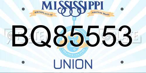 BQ85553 Mississippi License Plate