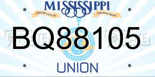 BQ88105 Mississippi License Plate