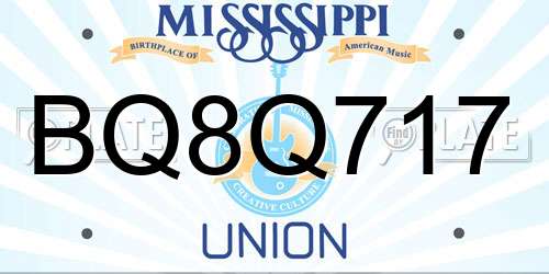 BQ8Q717 Mississippi License Plate