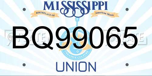 BQ99065 Mississippi License Plate