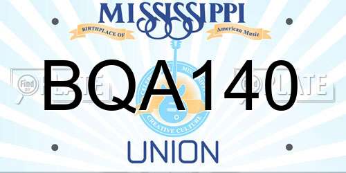 BQA140 Mississippi License Plate