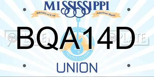 BQA14D Mississippi License Plate