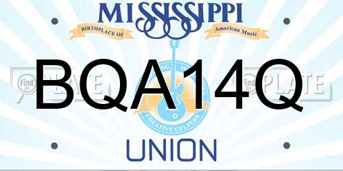 BQA14Q Mississippi License Plate