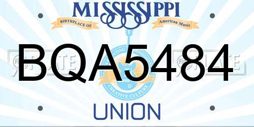 BQA5484 Mississippi License Plate