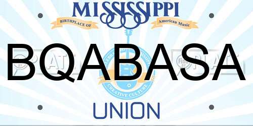 BQABASA Mississippi License Plate
