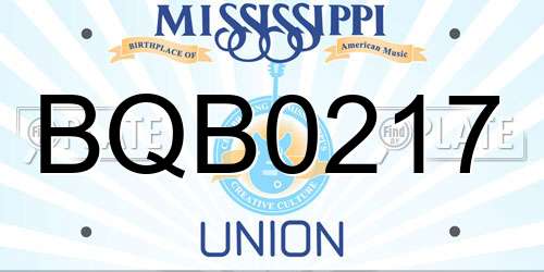 BQB0217 Mississippi License Plate