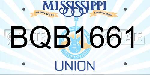 BQB1661 Mississippi License Plate