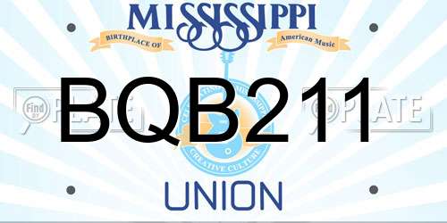BQB211 Mississippi License Plate