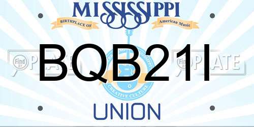 BQB21I Mississippi License Plate