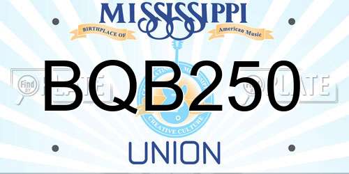 BQB250 Mississippi License Plate