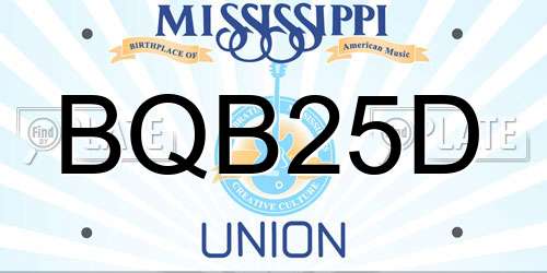 BQB25D Mississippi License Plate