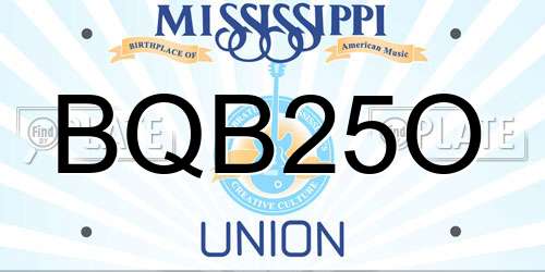 BQB25O Mississippi License Plate