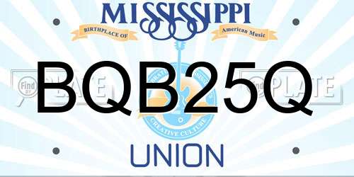 BQB25Q Mississippi License Plate