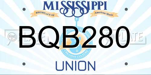 BQB280 Mississippi License Plate