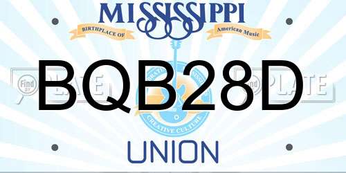 BQB28D Mississippi License Plate