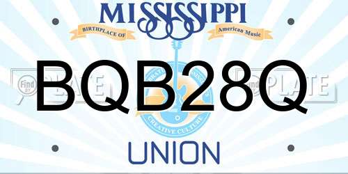BQB28Q Mississippi License Plate