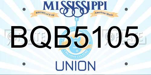 BQB5105 Mississippi License Plate