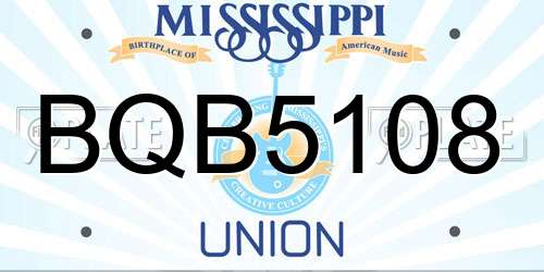 BQB5108 Mississippi License Plate