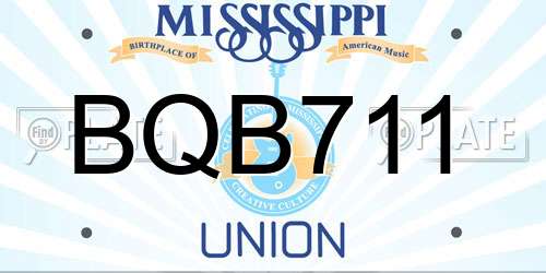 BQB711 Mississippi License Plate