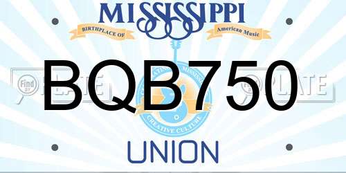 BQB750 Mississippi License Plate