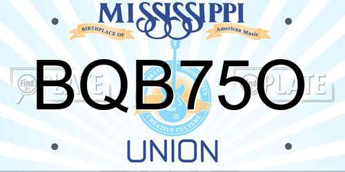 BQB75O Mississippi License Plate