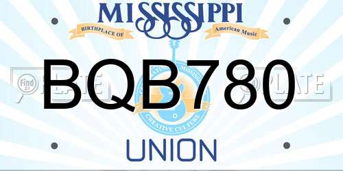 BQB780 Mississippi License Plate