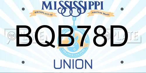 BQB78D Mississippi License Plate