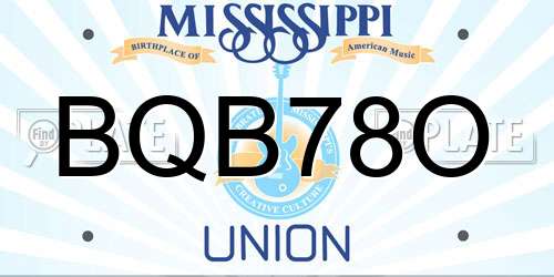 BQB78O Mississippi License Plate