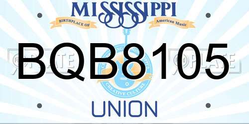 BQB8105 Mississippi License Plate