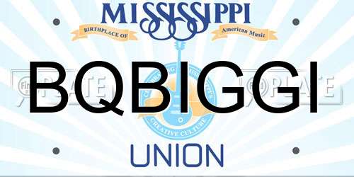 BQBIGGI Mississippi License Plate