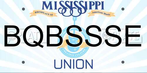BQBSSSE Mississippi License Plate