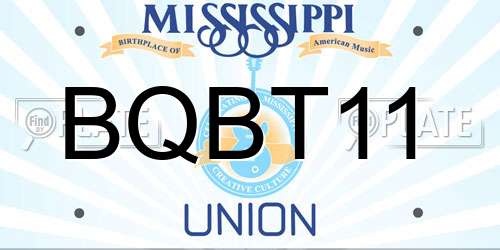 BQBT11 Mississippi License Plate