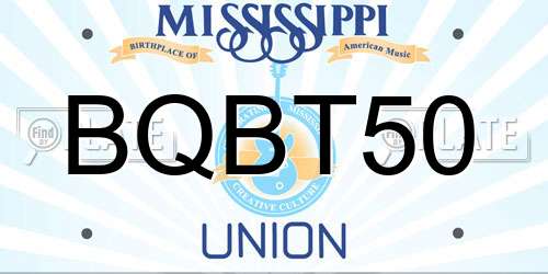BQBT50 Mississippi License Plate