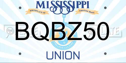 BQBZ50 Mississippi License Plate