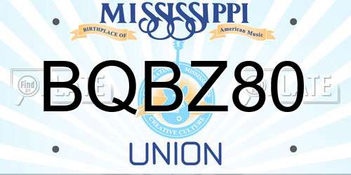 BQBZ80 Mississippi License Plate