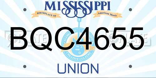 BQC4655 Mississippi License Plate