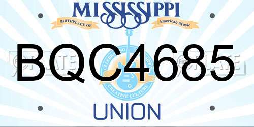 BQC4685 Mississippi License Plate