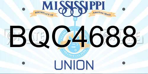 BQC4688 Mississippi License Plate