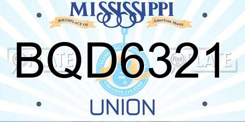 BQD6321 Mississippi License Plate