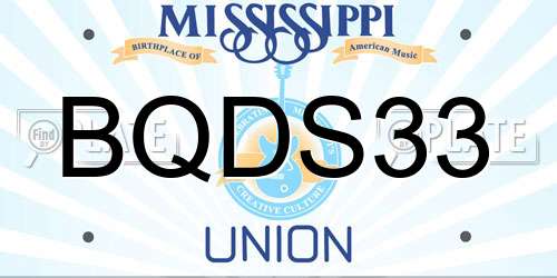 BQDS33 Mississippi License Plate