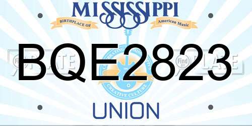 BQE2823 Mississippi License Plate